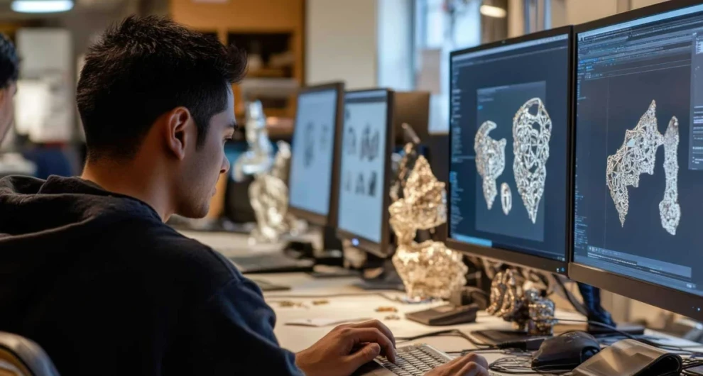 Persoon die met AI werkt